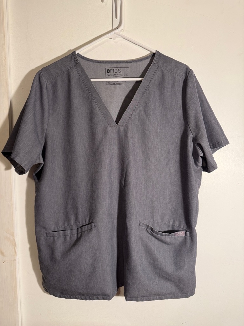 Figs Slate Gray V-Neck Medical Scrub Top